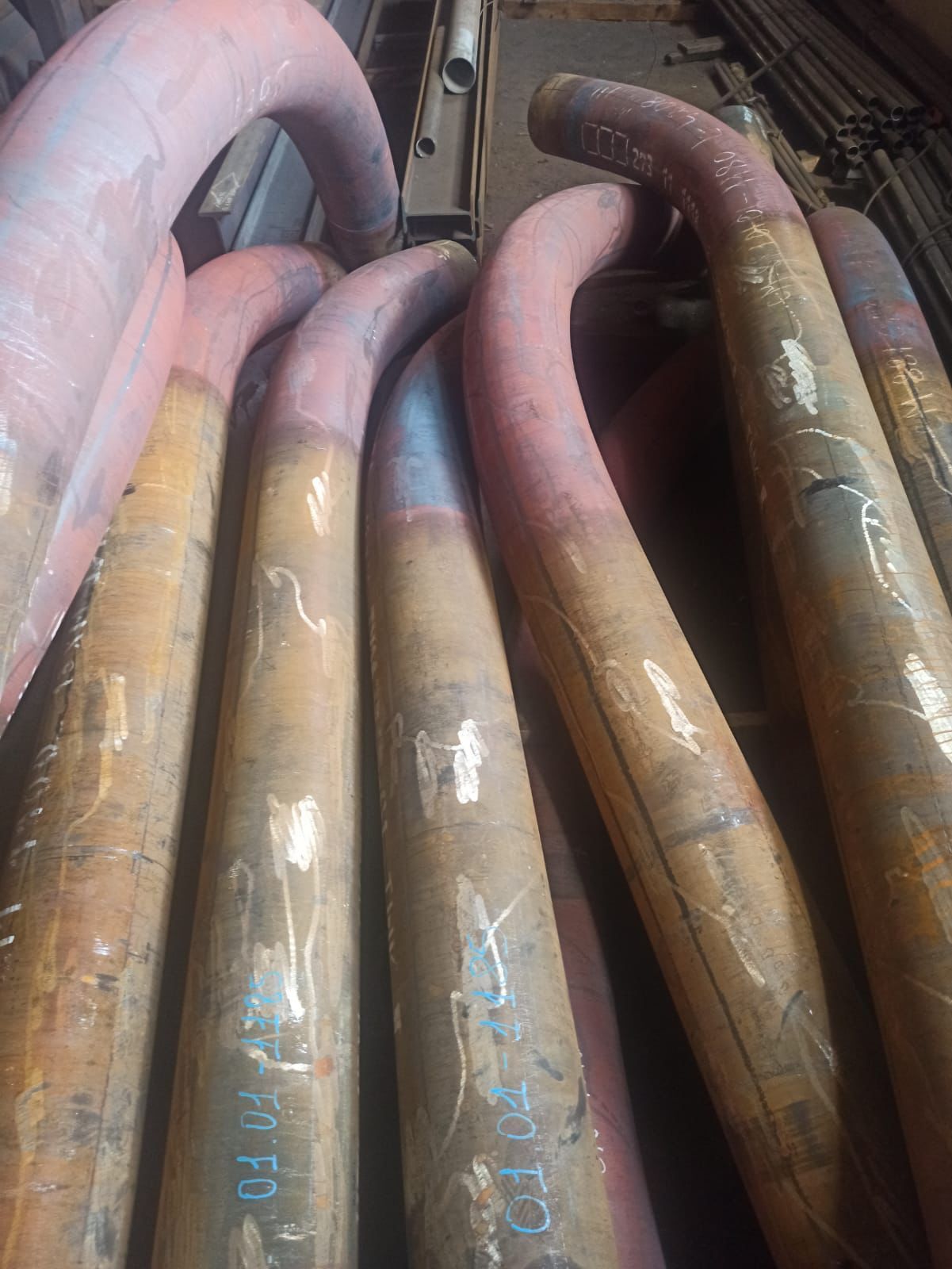 Гибка труб диаметром 273 мм и стенкой 11 мм с ТВЧ нагревом